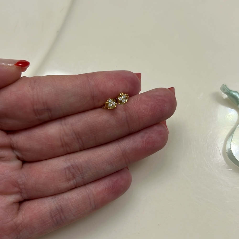 Sterling silver studs with attached chain